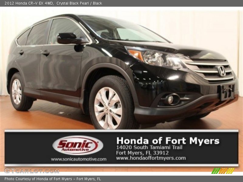 Crystal Black Pearl / Black 2012 Honda CR-V EX 4WD