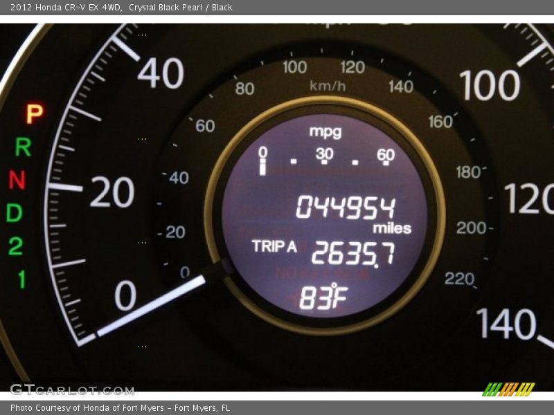 Crystal Black Pearl / Black 2012 Honda CR-V EX 4WD