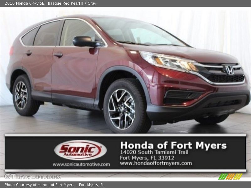 Basque Red Pearl II / Gray 2016 Honda CR-V SE