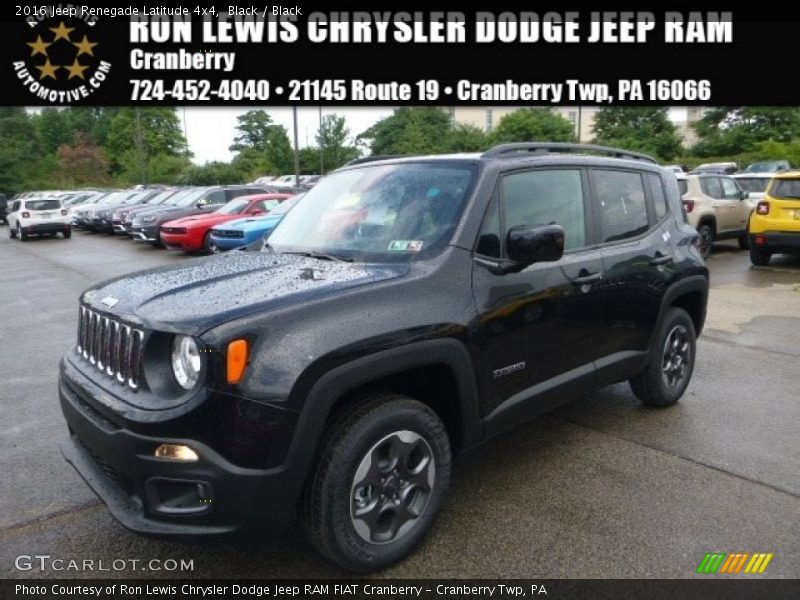 Black / Black 2016 Jeep Renegade Latitude 4x4