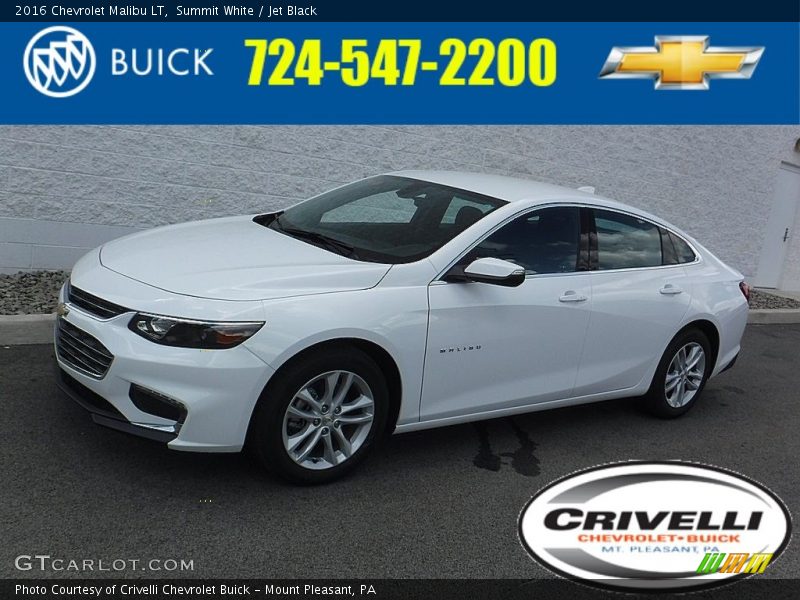 Summit White / Jet Black 2016 Chevrolet Malibu LT