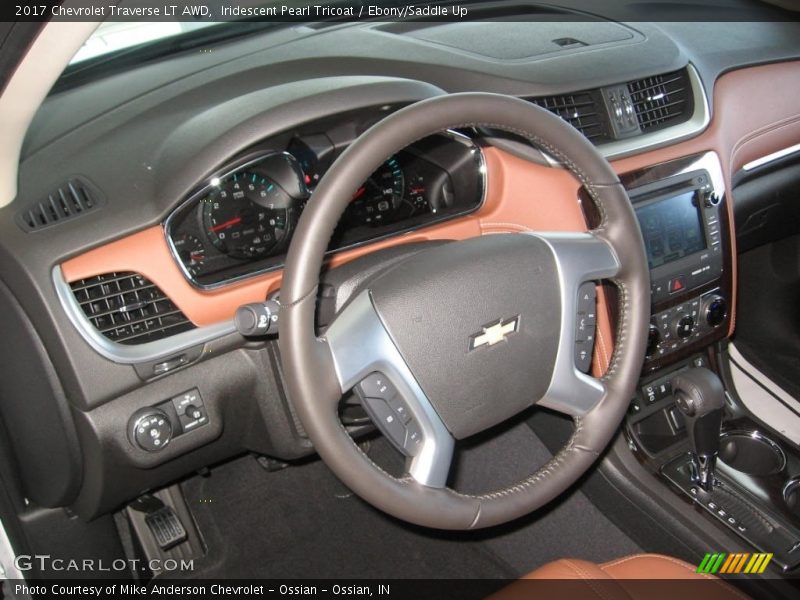 Iridescent Pearl Tricoat / Ebony/Saddle Up 2017 Chevrolet Traverse LT AWD