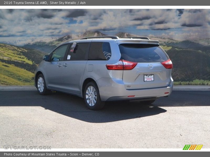 Silver Sky Metallic / Ash 2016 Toyota Sienna LE AWD