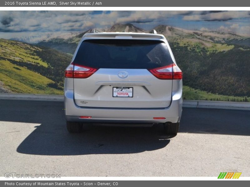 Silver Sky Metallic / Ash 2016 Toyota Sienna LE AWD