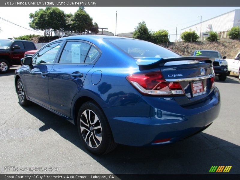 Dyno Blue Pearl / Gray 2015 Honda Civic EX Sedan