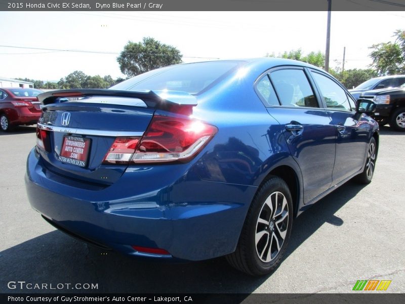 Dyno Blue Pearl / Gray 2015 Honda Civic EX Sedan
