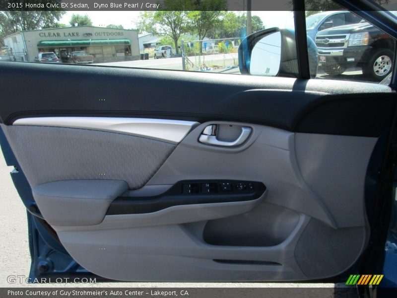 Dyno Blue Pearl / Gray 2015 Honda Civic EX Sedan