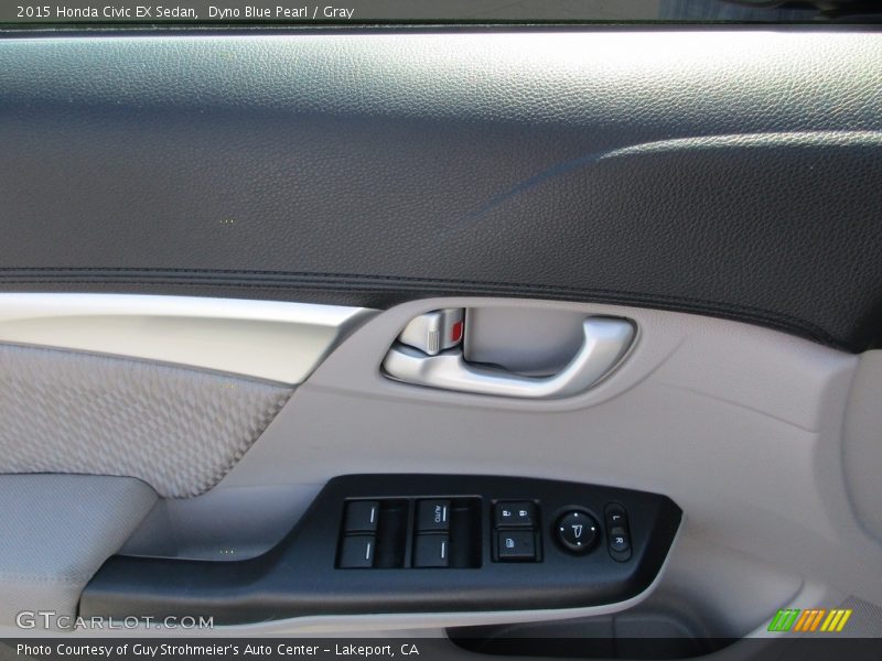 Dyno Blue Pearl / Gray 2015 Honda Civic EX Sedan