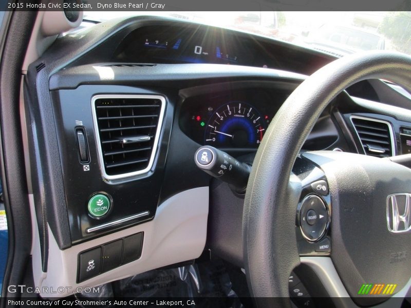 Dyno Blue Pearl / Gray 2015 Honda Civic EX Sedan