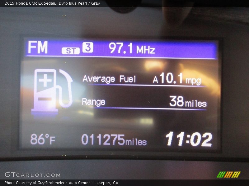 Dyno Blue Pearl / Gray 2015 Honda Civic EX Sedan