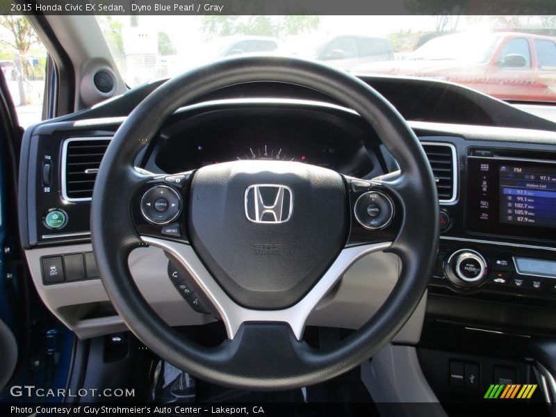 Dyno Blue Pearl / Gray 2015 Honda Civic EX Sedan