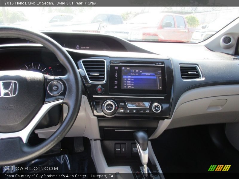 Dyno Blue Pearl / Gray 2015 Honda Civic EX Sedan