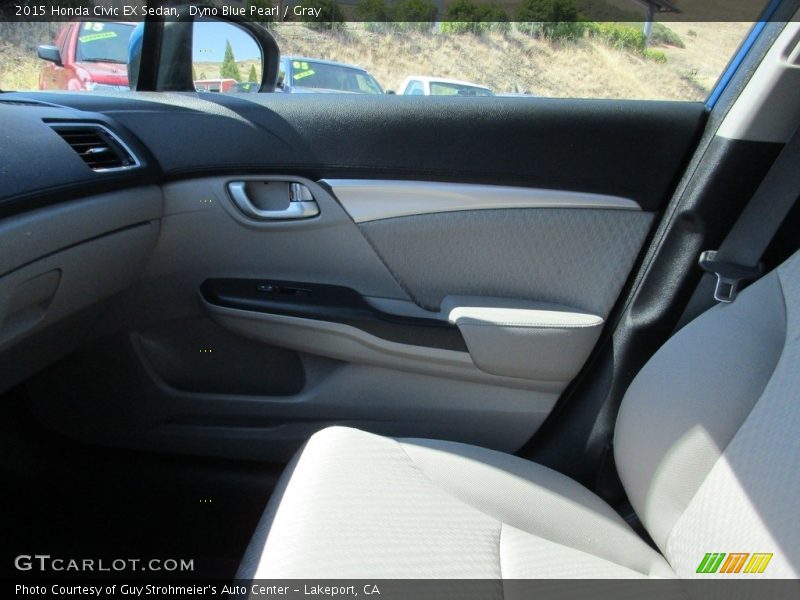 Dyno Blue Pearl / Gray 2015 Honda Civic EX Sedan