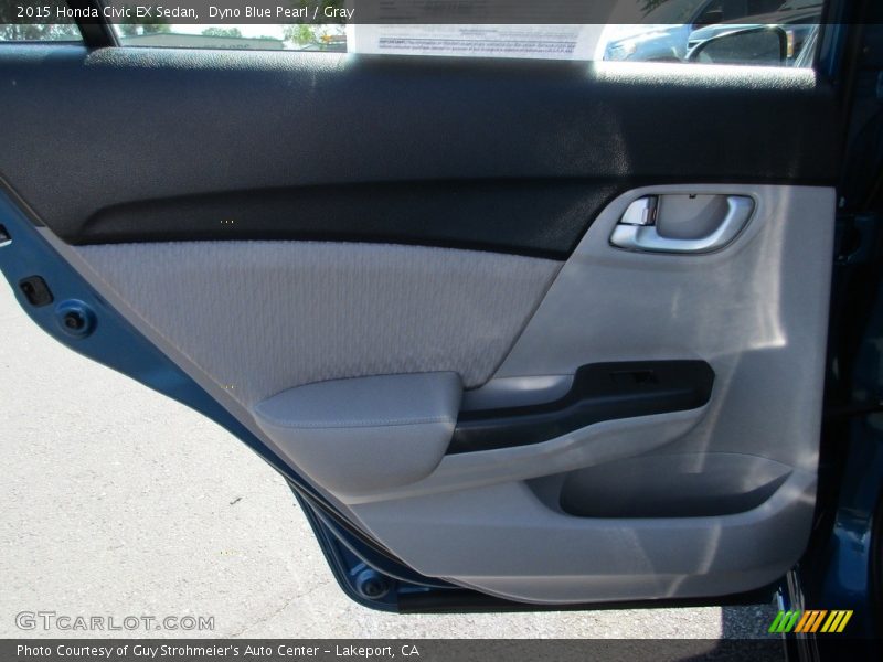 Dyno Blue Pearl / Gray 2015 Honda Civic EX Sedan