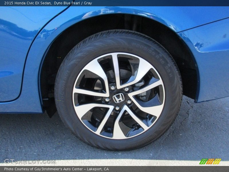 Dyno Blue Pearl / Gray 2015 Honda Civic EX Sedan