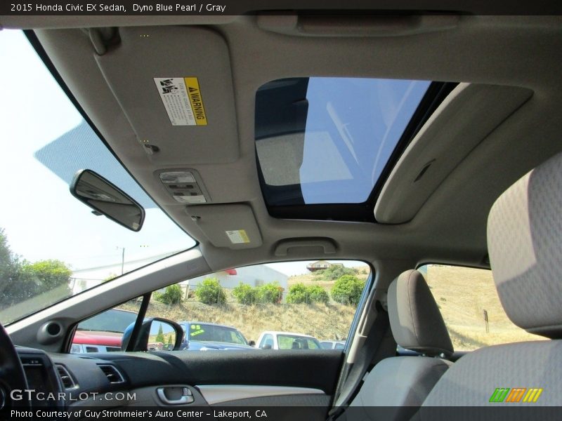 Dyno Blue Pearl / Gray 2015 Honda Civic EX Sedan