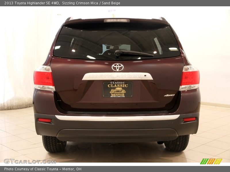 Sizzling Crimson Mica / Sand Beige 2013 Toyota Highlander SE 4WD