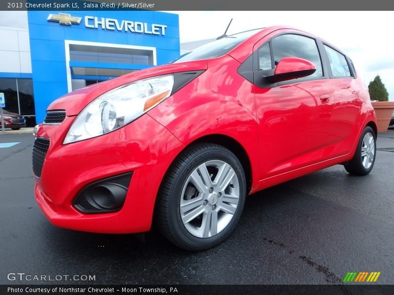 Salsa (Red) / Silver/Silver 2013 Chevrolet Spark LS