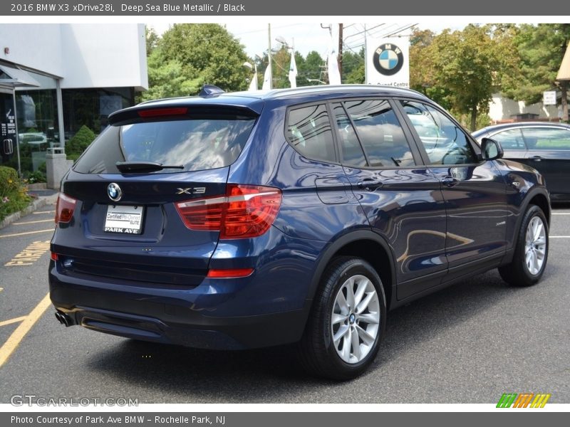 Deep Sea Blue Metallic / Black 2016 BMW X3 xDrive28i