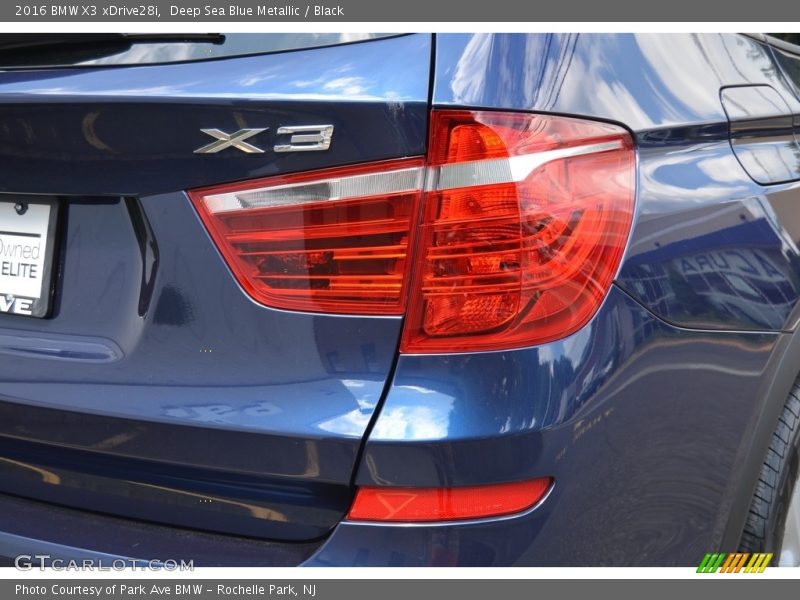 Deep Sea Blue Metallic / Black 2016 BMW X3 xDrive28i