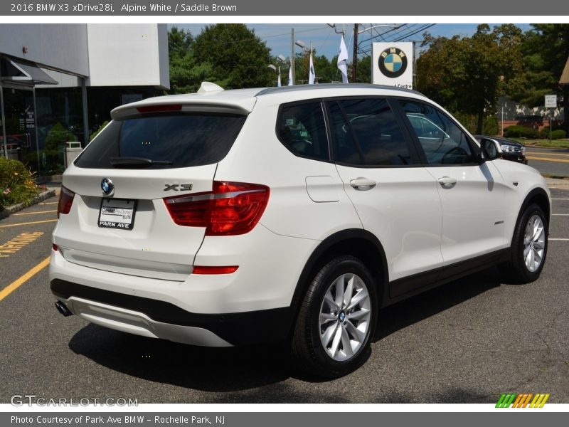 Alpine White / Saddle Brown 2016 BMW X3 xDrive28i