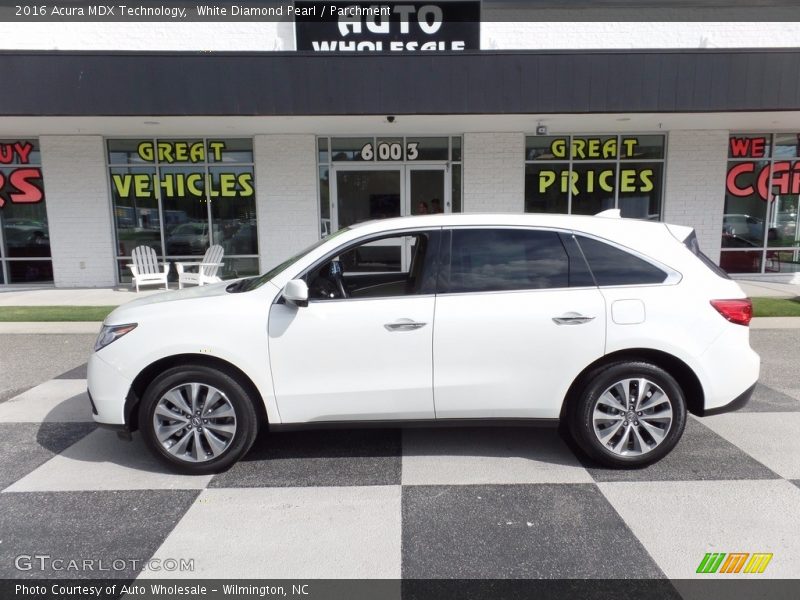 White Diamond Pearl / Parchment 2016 Acura MDX Technology