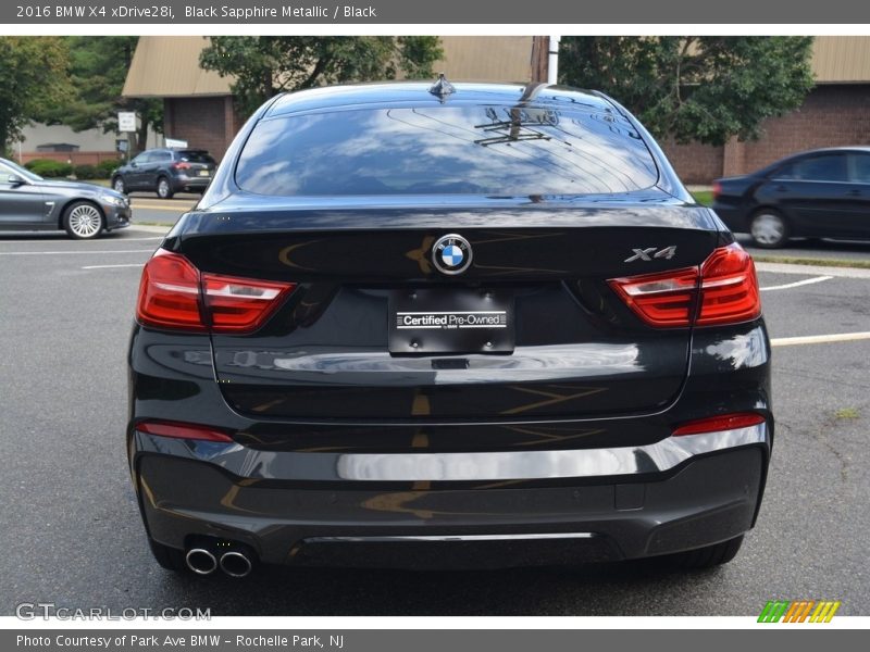 Black Sapphire Metallic / Black 2016 BMW X4 xDrive28i