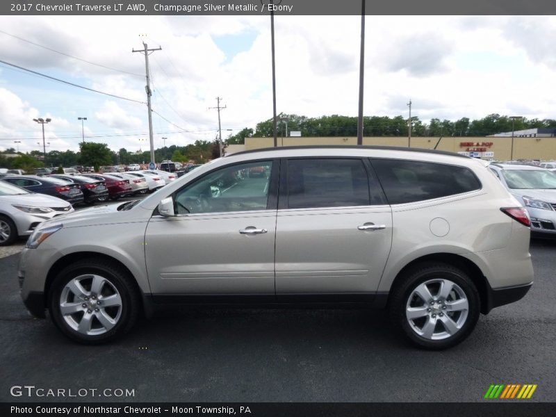 Champagne Silver Metallic / Ebony 2017 Chevrolet Traverse LT AWD