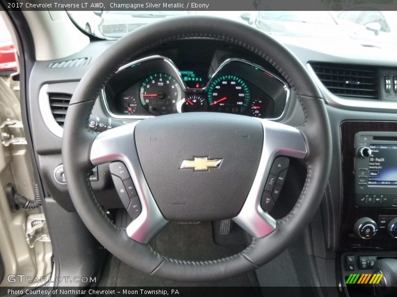 Champagne Silver Metallic / Ebony 2017 Chevrolet Traverse LT AWD