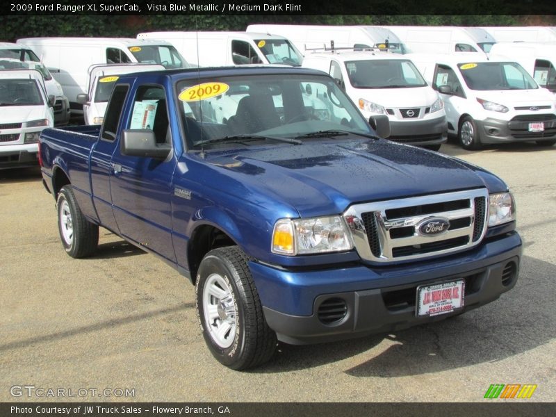 Vista Blue Metallic / Medium Dark Flint 2009 Ford Ranger XL SuperCab