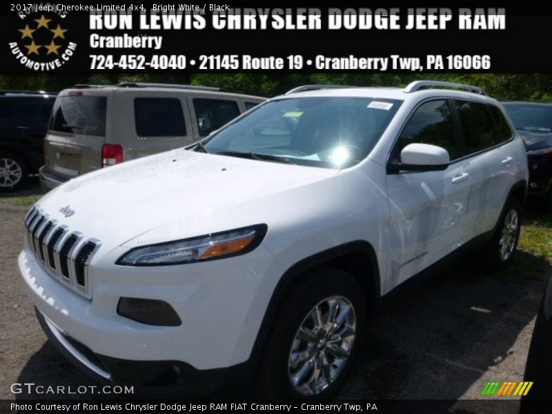 Bright White / Black 2017 Jeep Cherokee Limited 4x4