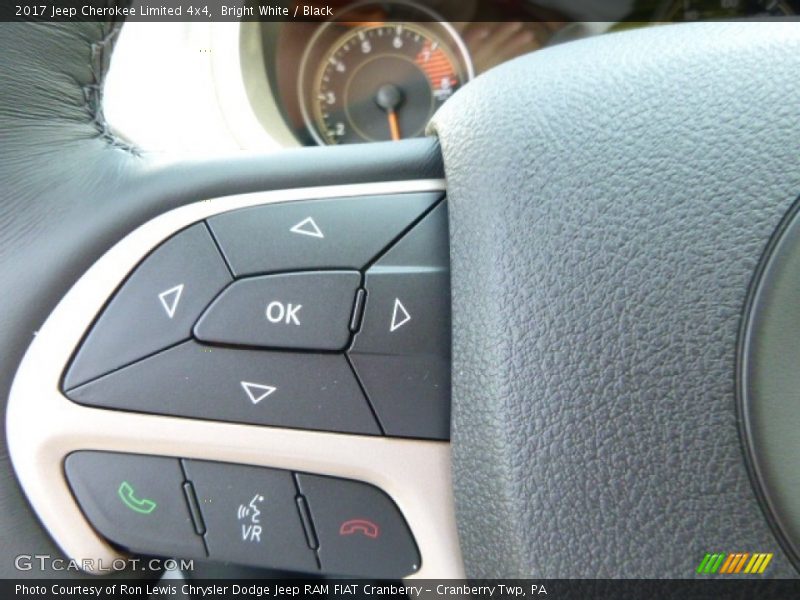 Bright White / Black 2017 Jeep Cherokee Limited 4x4