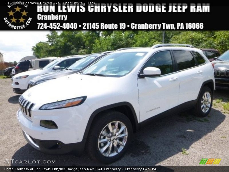 Bright White / Black 2017 Jeep Cherokee Limited 4x4