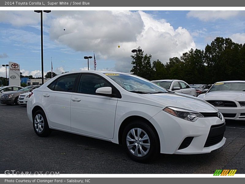 Super White / Steel Blue 2014 Toyota Corolla L