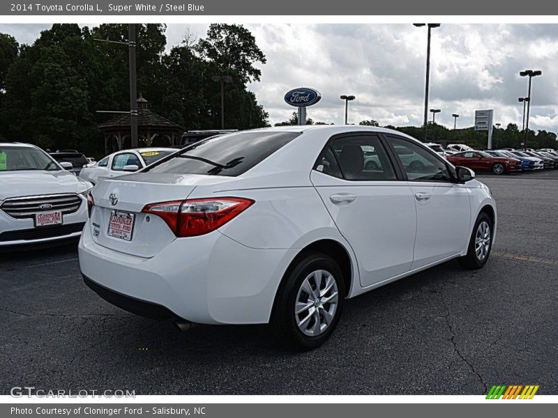 Super White / Steel Blue 2014 Toyota Corolla L
