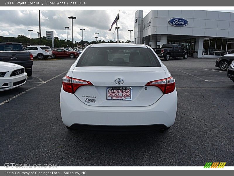 Super White / Steel Blue 2014 Toyota Corolla L