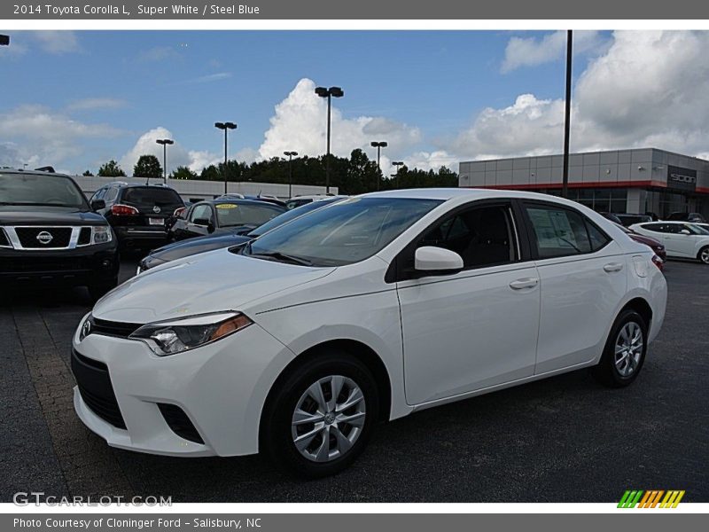 Super White / Steel Blue 2014 Toyota Corolla L