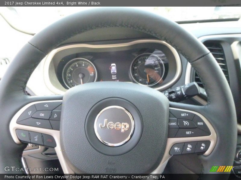 Bright White / Black 2017 Jeep Cherokee Limited 4x4