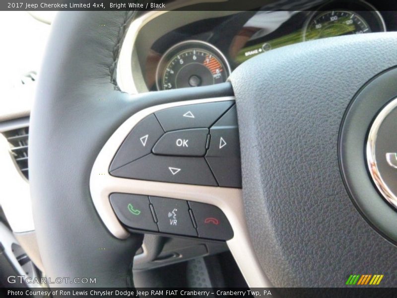 Bright White / Black 2017 Jeep Cherokee Limited 4x4