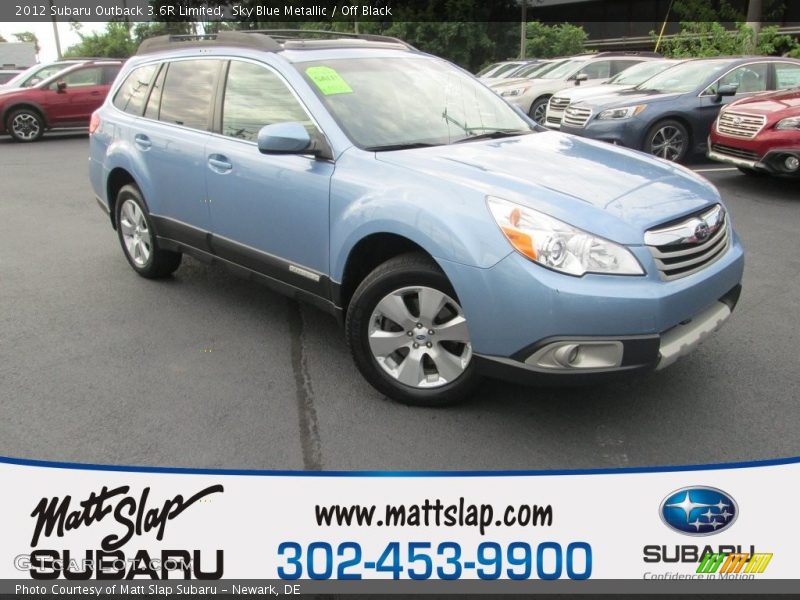Sky Blue Metallic / Off Black 2012 Subaru Outback 3.6R Limited