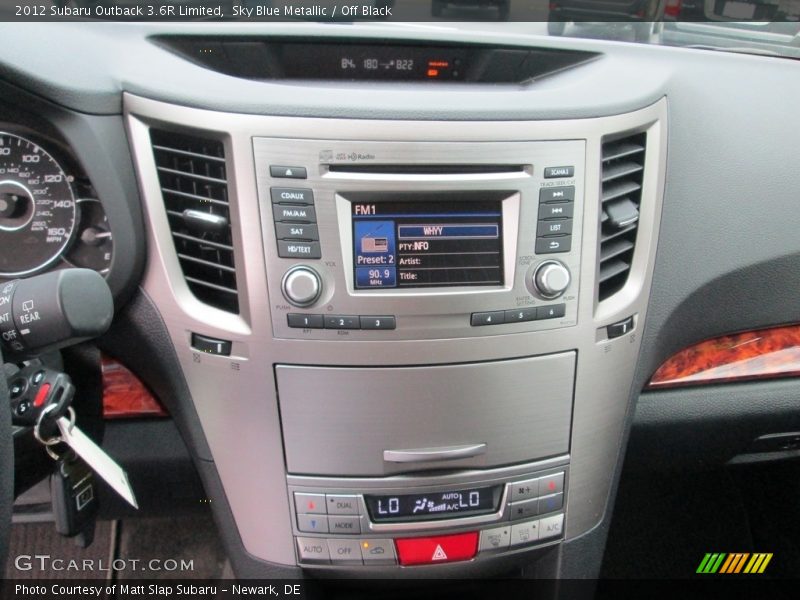 Sky Blue Metallic / Off Black 2012 Subaru Outback 3.6R Limited