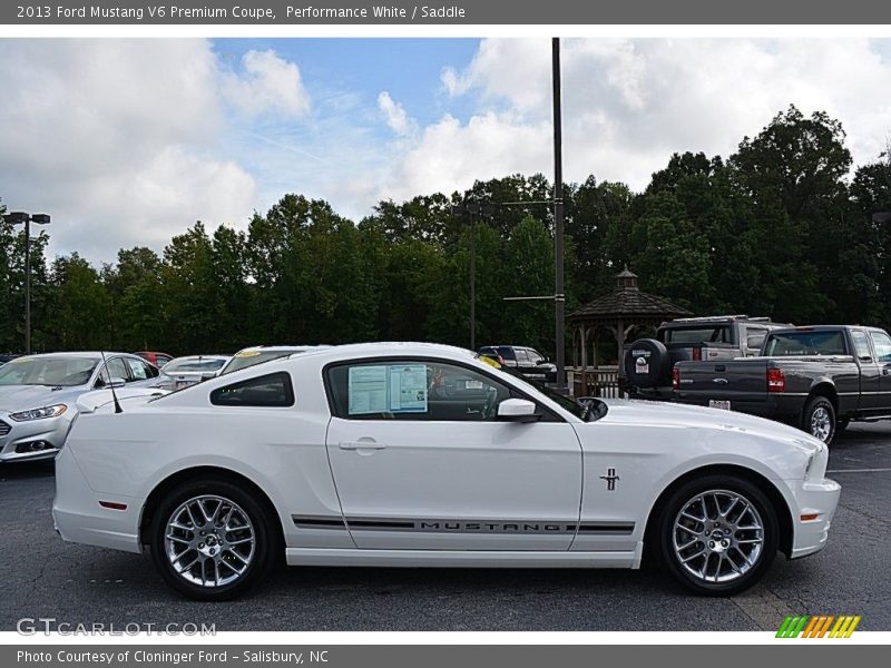 Performance White / Saddle 2013 Ford Mustang V6 Premium Coupe