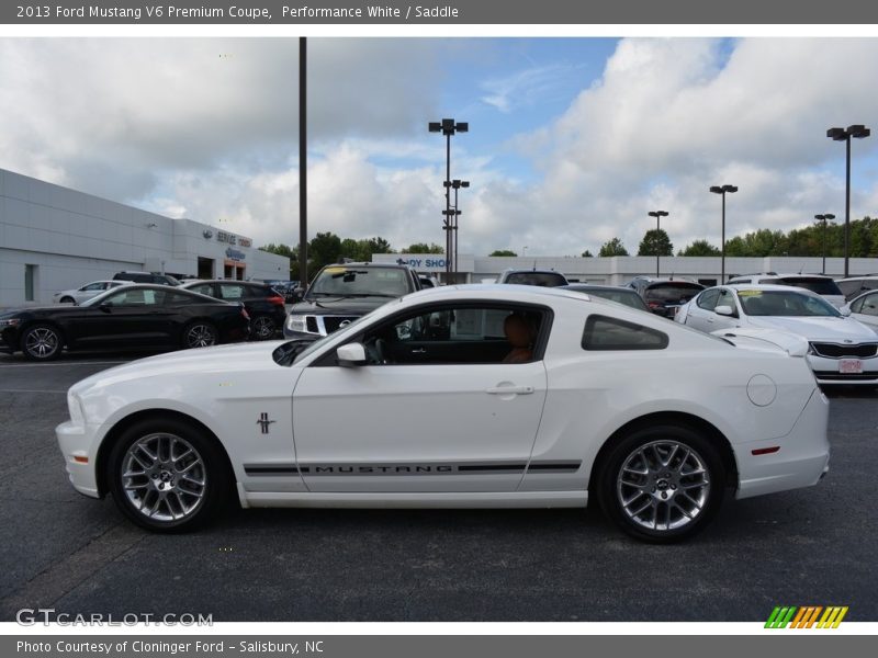Performance White / Saddle 2013 Ford Mustang V6 Premium Coupe
