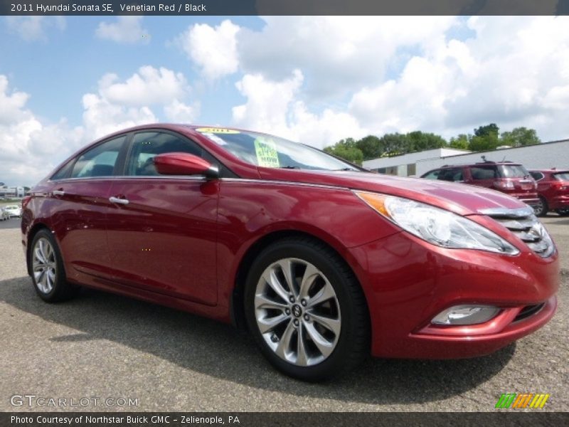 Venetian Red / Black 2011 Hyundai Sonata SE