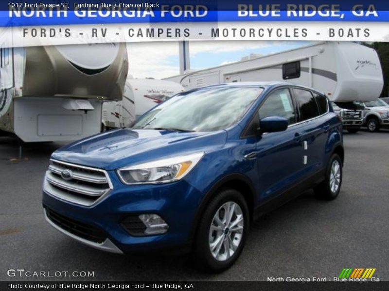 Lightning Blue / Charcoal Black 2017 Ford Escape SE