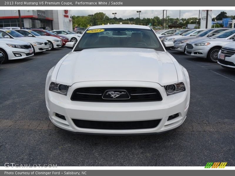 Performance White / Saddle 2013 Ford Mustang V6 Premium Coupe