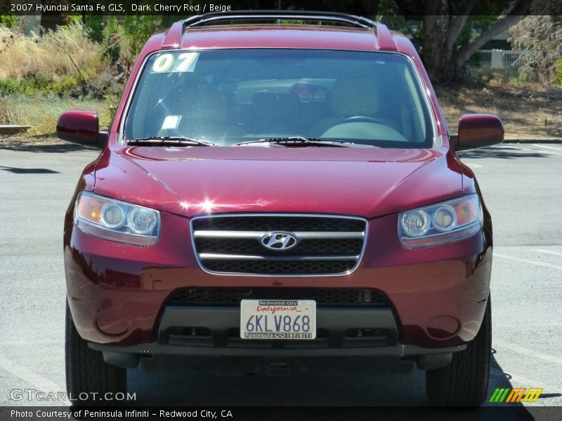 Dark Cherry Red / Beige 2007 Hyundai Santa Fe GLS