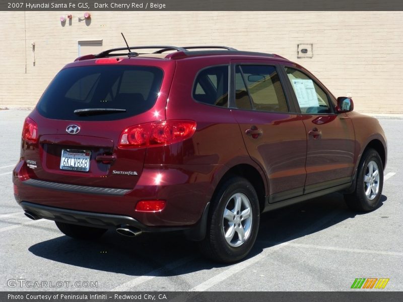 Dark Cherry Red / Beige 2007 Hyundai Santa Fe GLS