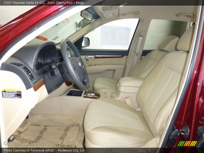 Dark Cherry Red / Beige 2007 Hyundai Santa Fe GLS