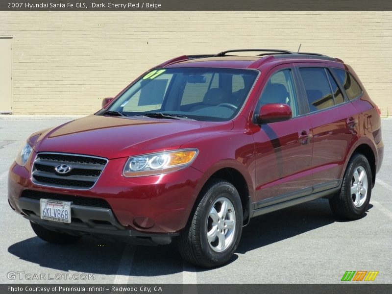 Dark Cherry Red / Beige 2007 Hyundai Santa Fe GLS